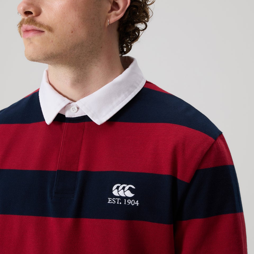 Mens Hoop Rugby Jersey Red/Blue