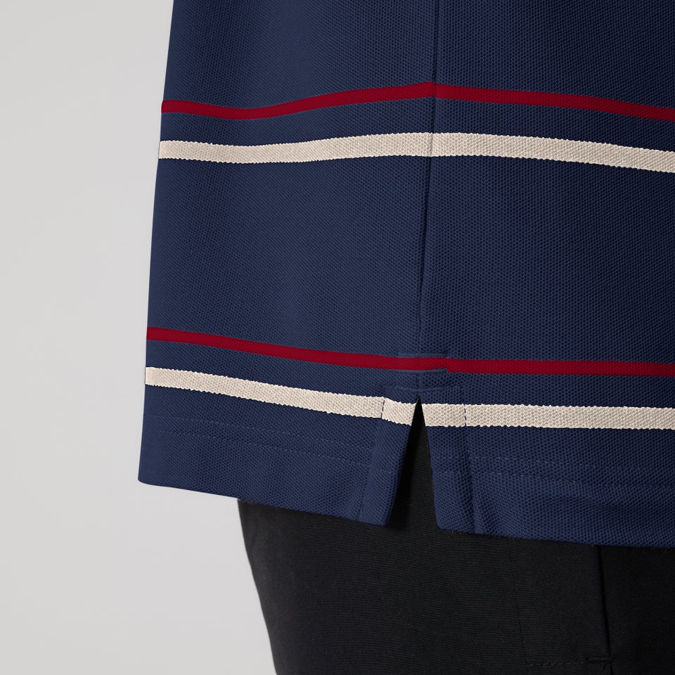 Mens Multi Stripe Polo Navy