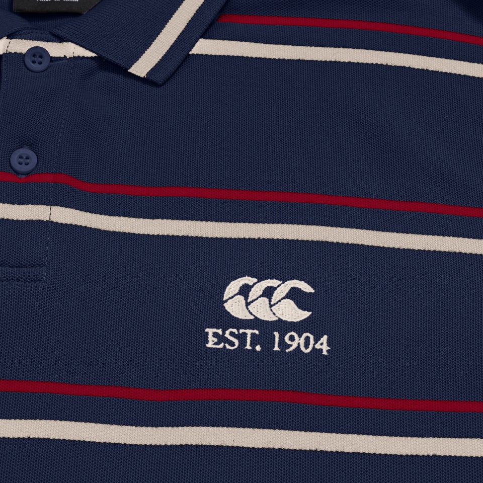 Mens Multi Stripe Polo Navy