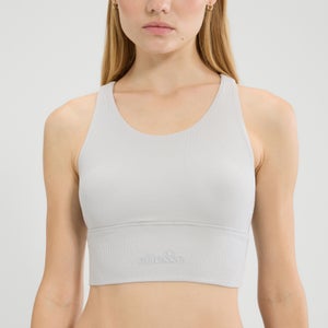 Women's Ballante Scoop Neck Racerback Bra Top Light Grey Marl