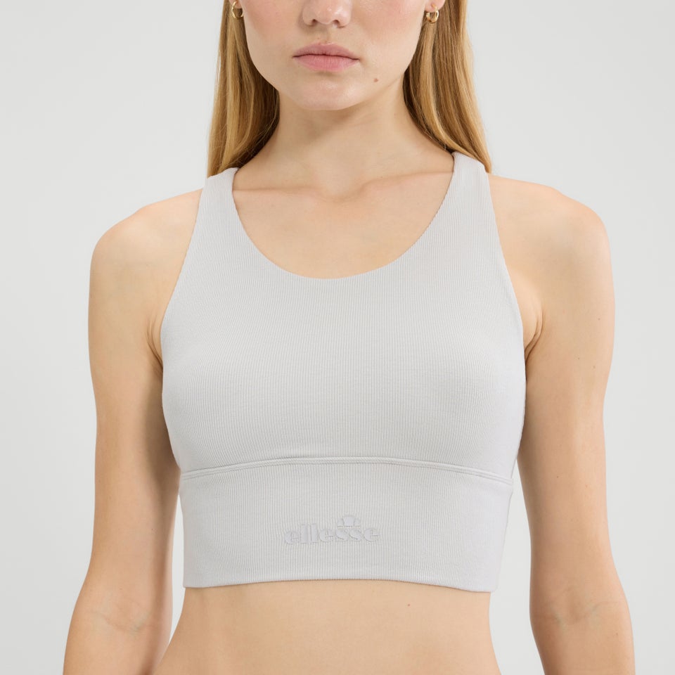 Women's Ballante Scoop Neck Racerback Bra Top Light Grey Marl
