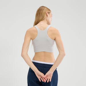 Women's Ballante Scoop Neck Racerback Bra Top Light Grey Marl