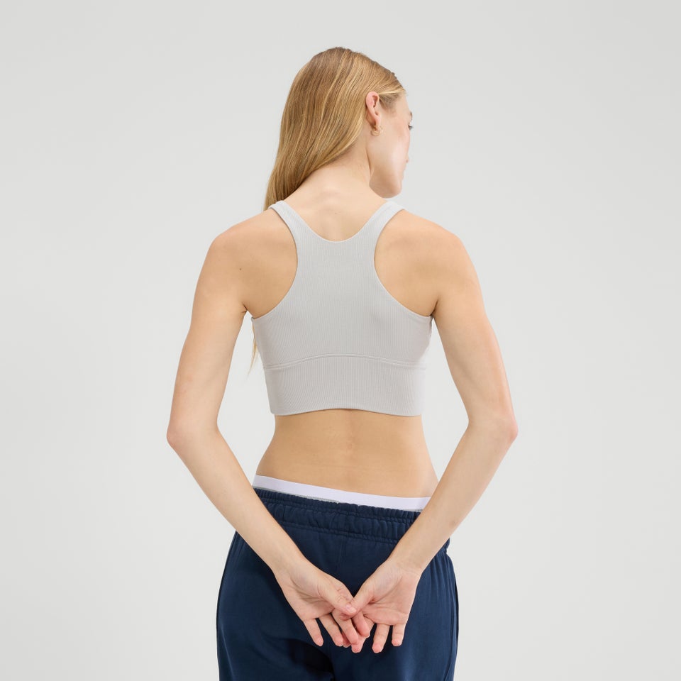 Women's Ballante Scoop Neck Racerback Bra Top Light Grey Marl