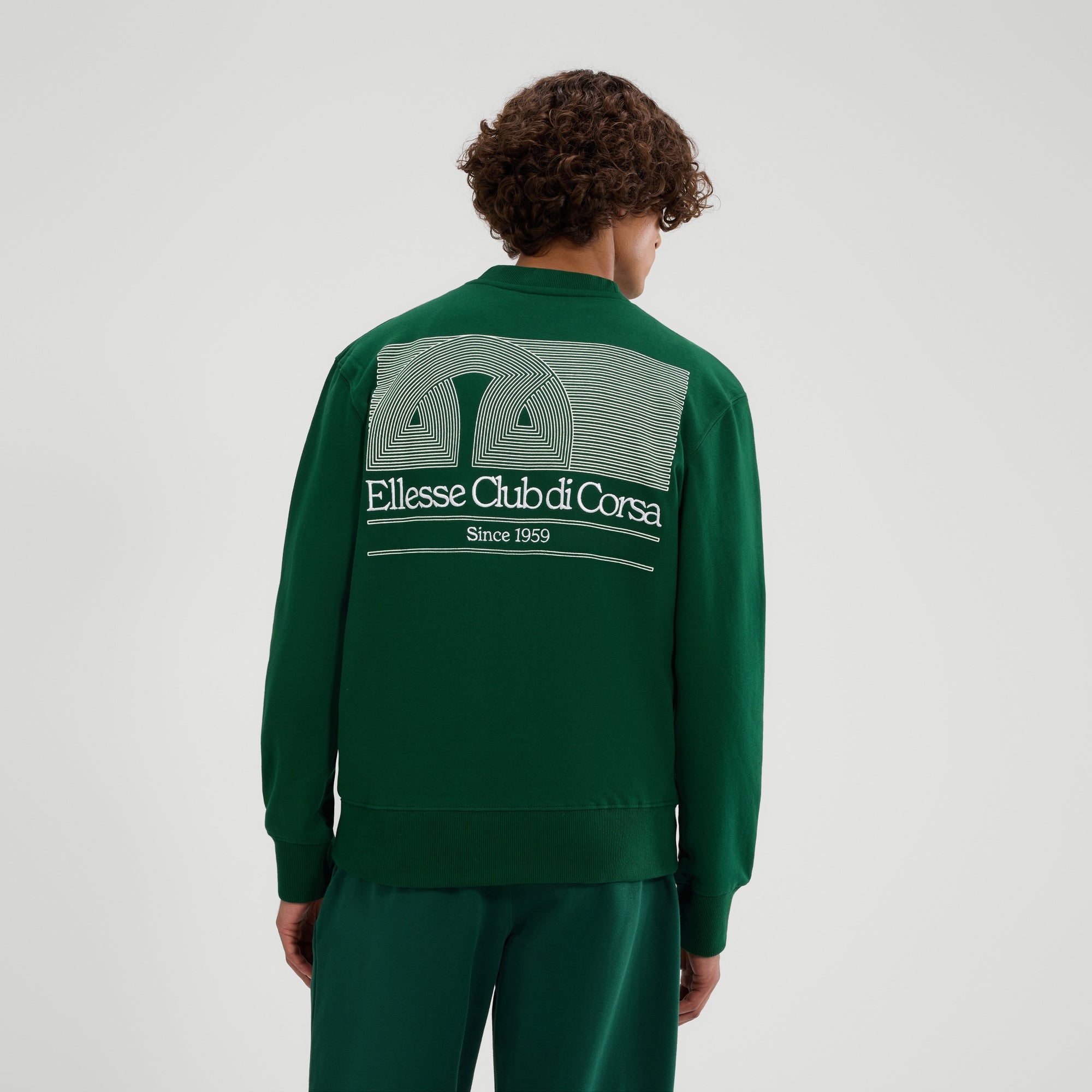 Men's Club Di Corsa Sweatshirt Dark Green | ellesse UK
