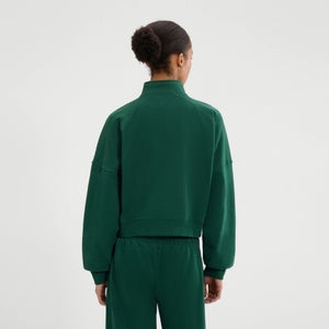 Kapuzenpulli Carrera mit Viertelreißverschluss für Damen Dunkelgrün