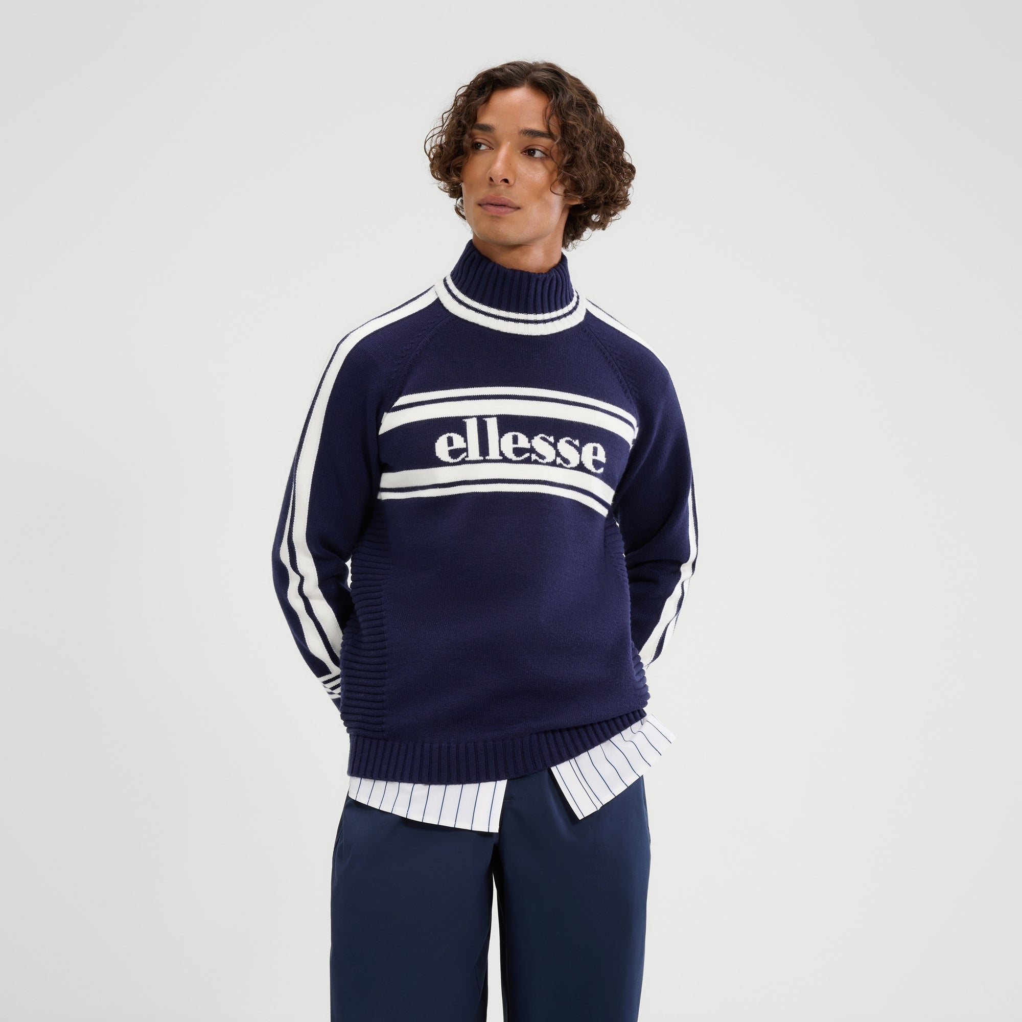 Men's Pellini Knitted Jumper Navy | ellesse UK