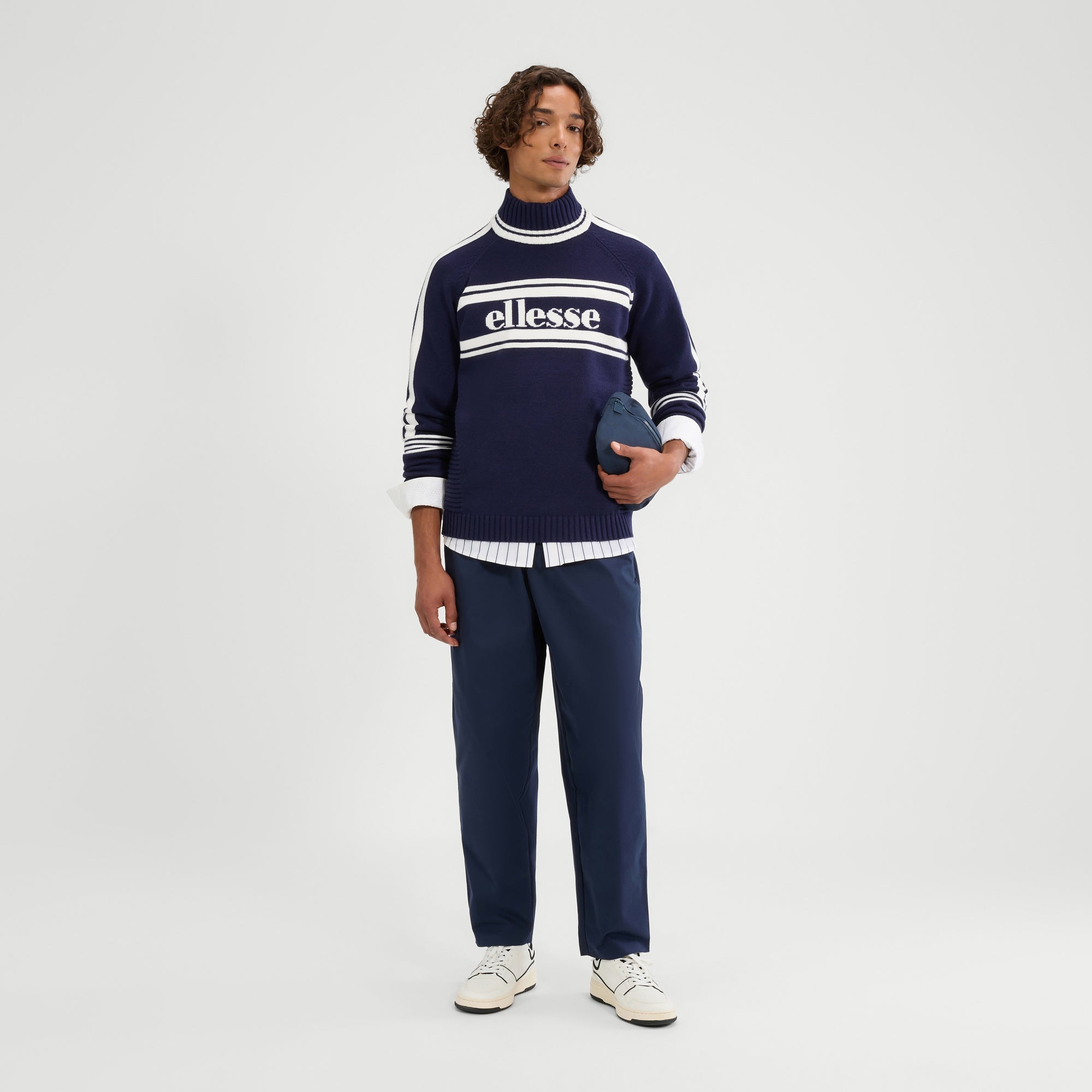 Men's Pellini Knitted Jumper Navy | ellesse UK