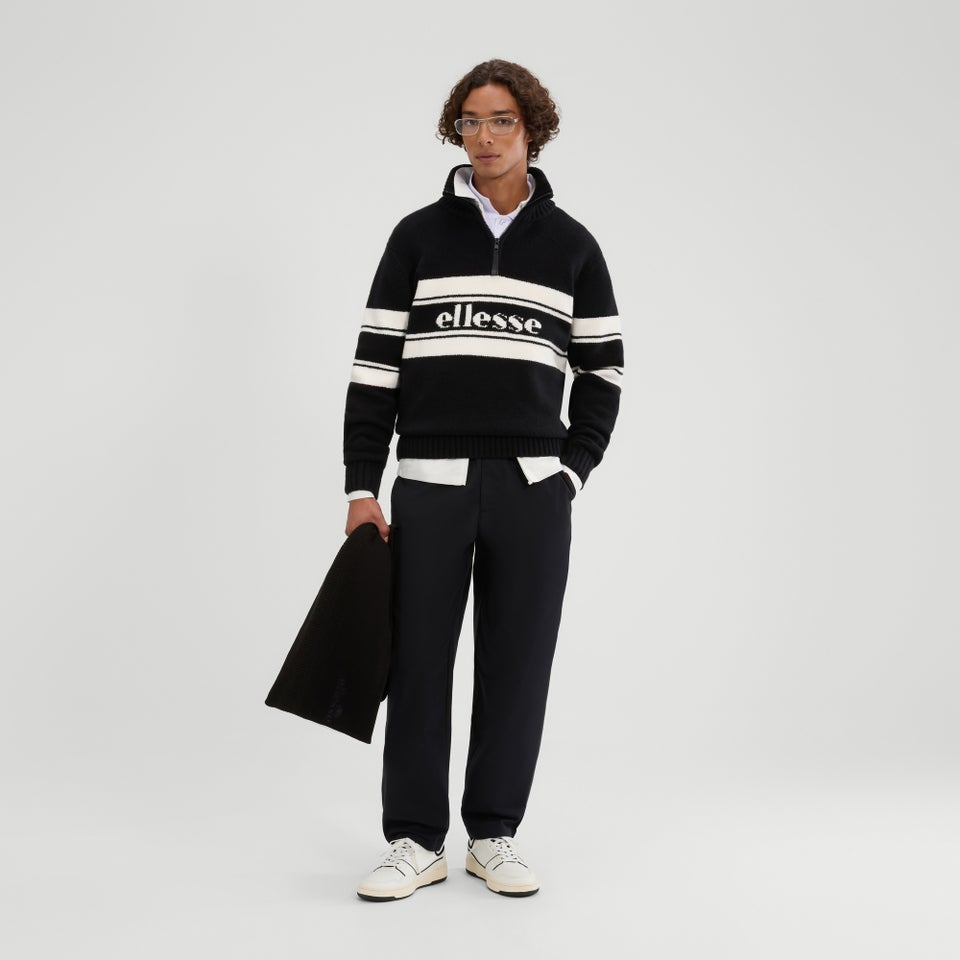 Men's Palloni Knitted 1/4 Zip Sweatshirt Black