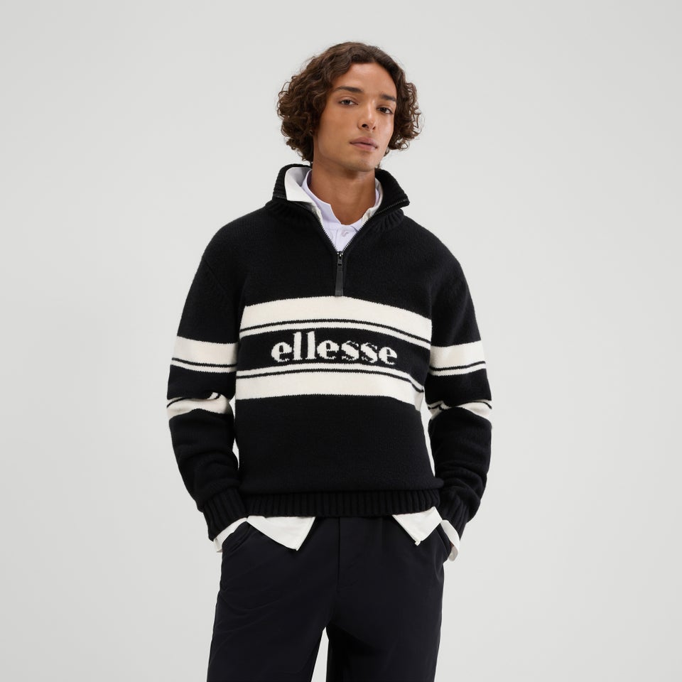 Men's Palloni Knitted 1/4 Zip Sweatshirt Black