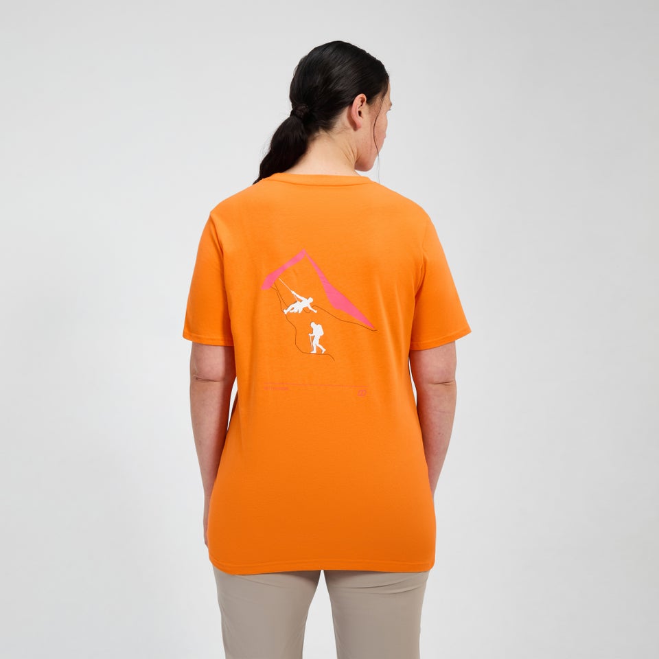 Women's Grappled Short Sleeve Tee - Orange