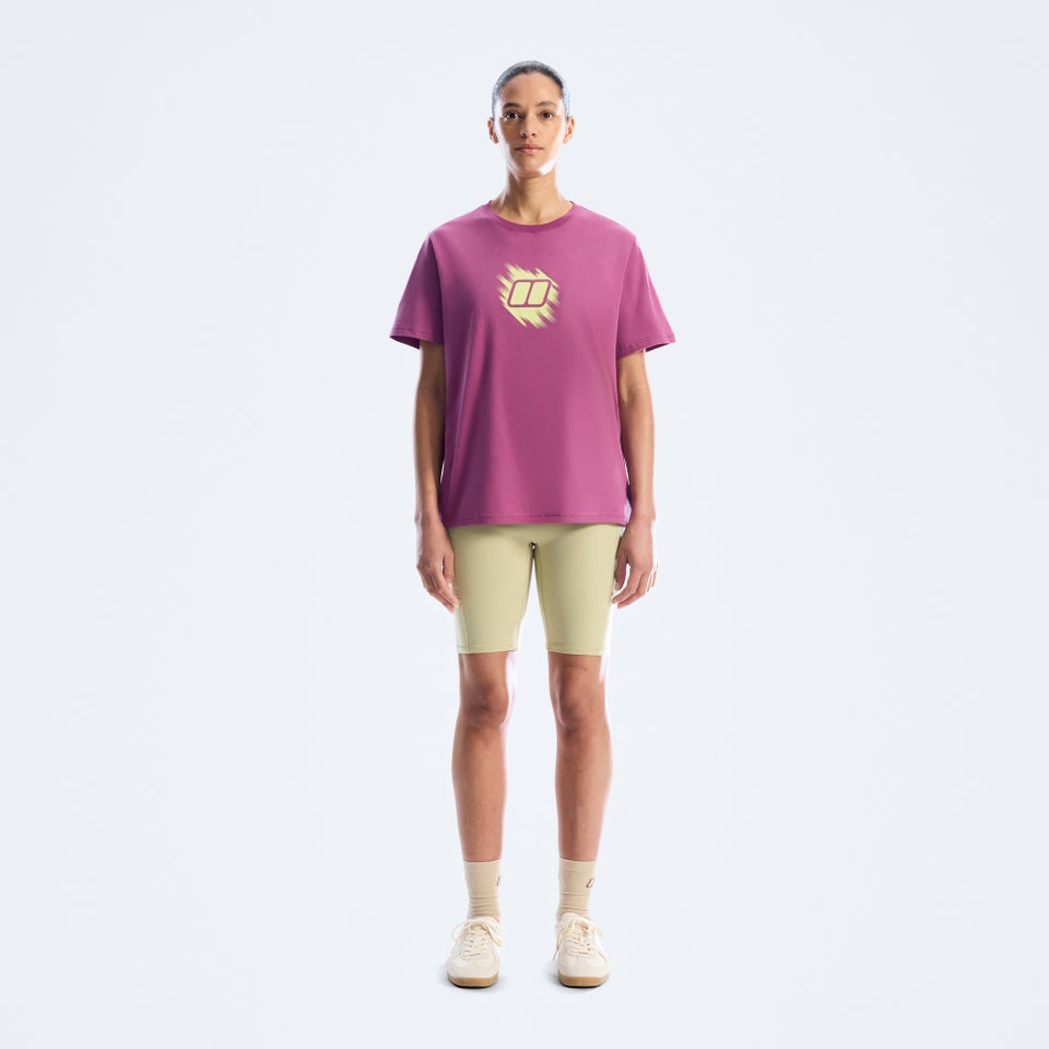 Women's Sketched Blocks Essential Tee - Purple