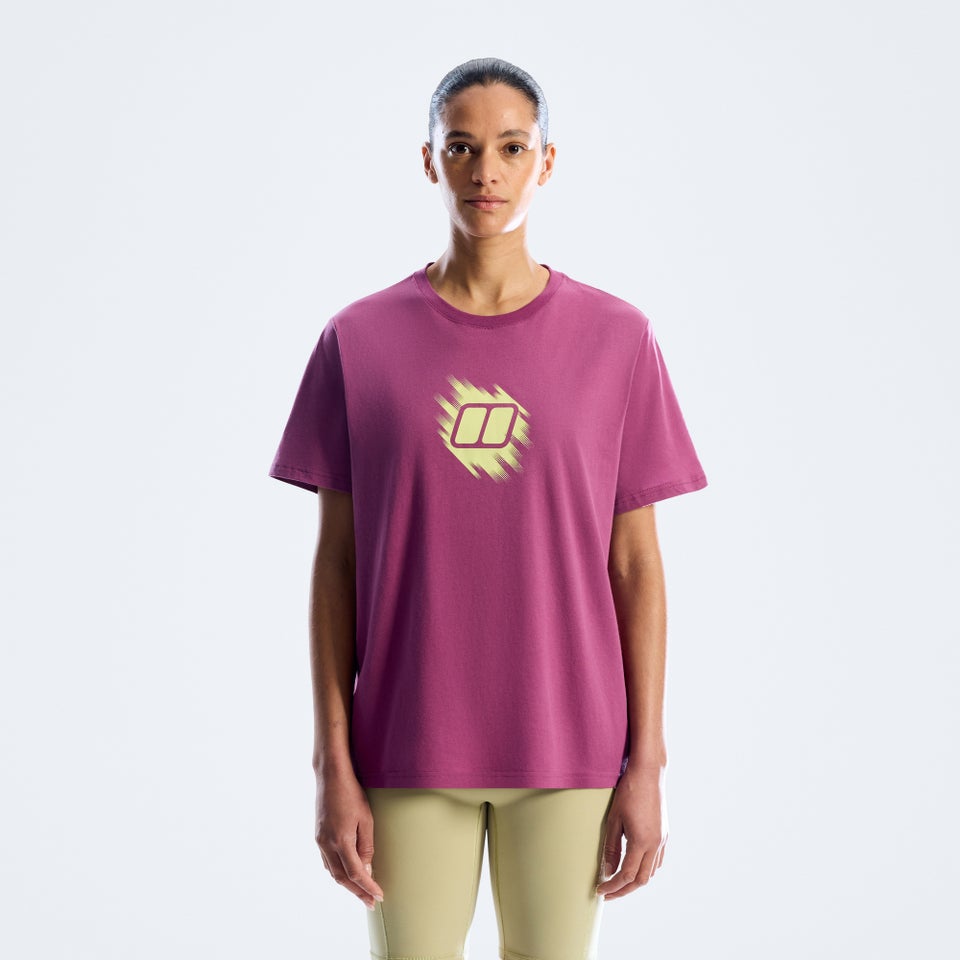 Women's Sketched Blocks Essential Tee - Purple