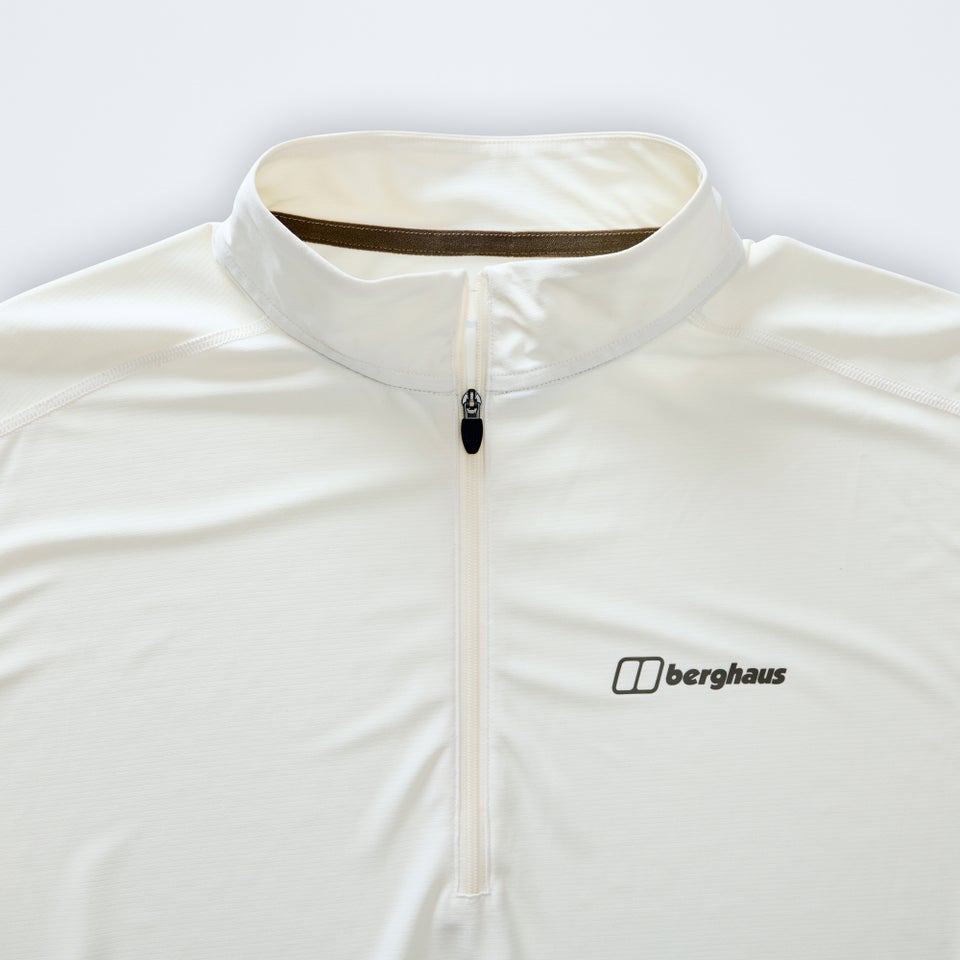 24/7 Half Zip Langarm-Shirt für Herren - Hellgrau