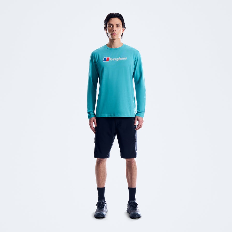 Men's Berghaus Big Logo Long Sleeve Tee - Blue