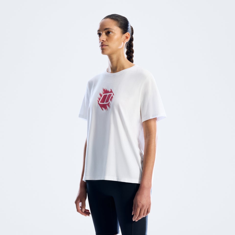 Women's Sketched Blocks Essential Tee - White