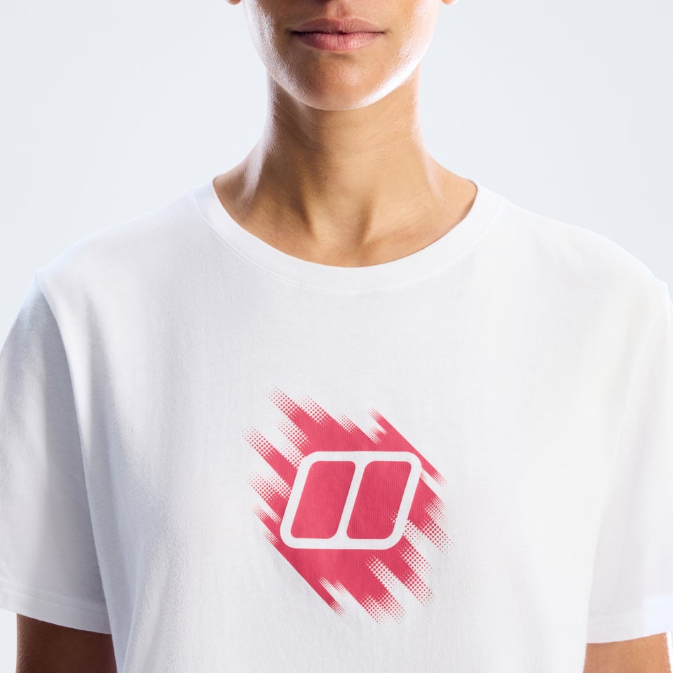 Women's Sketched Blocks Essential Tee - White