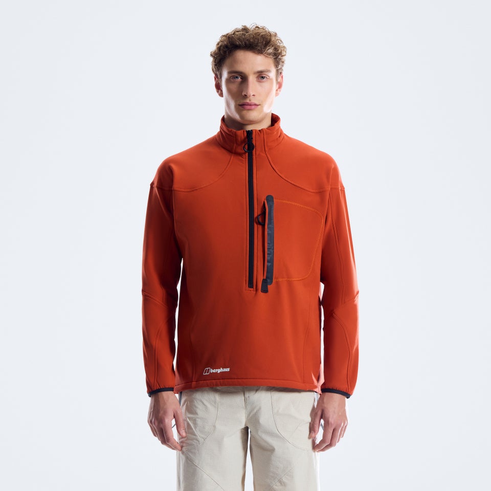 Men's Big Wall Half Zip - Orange