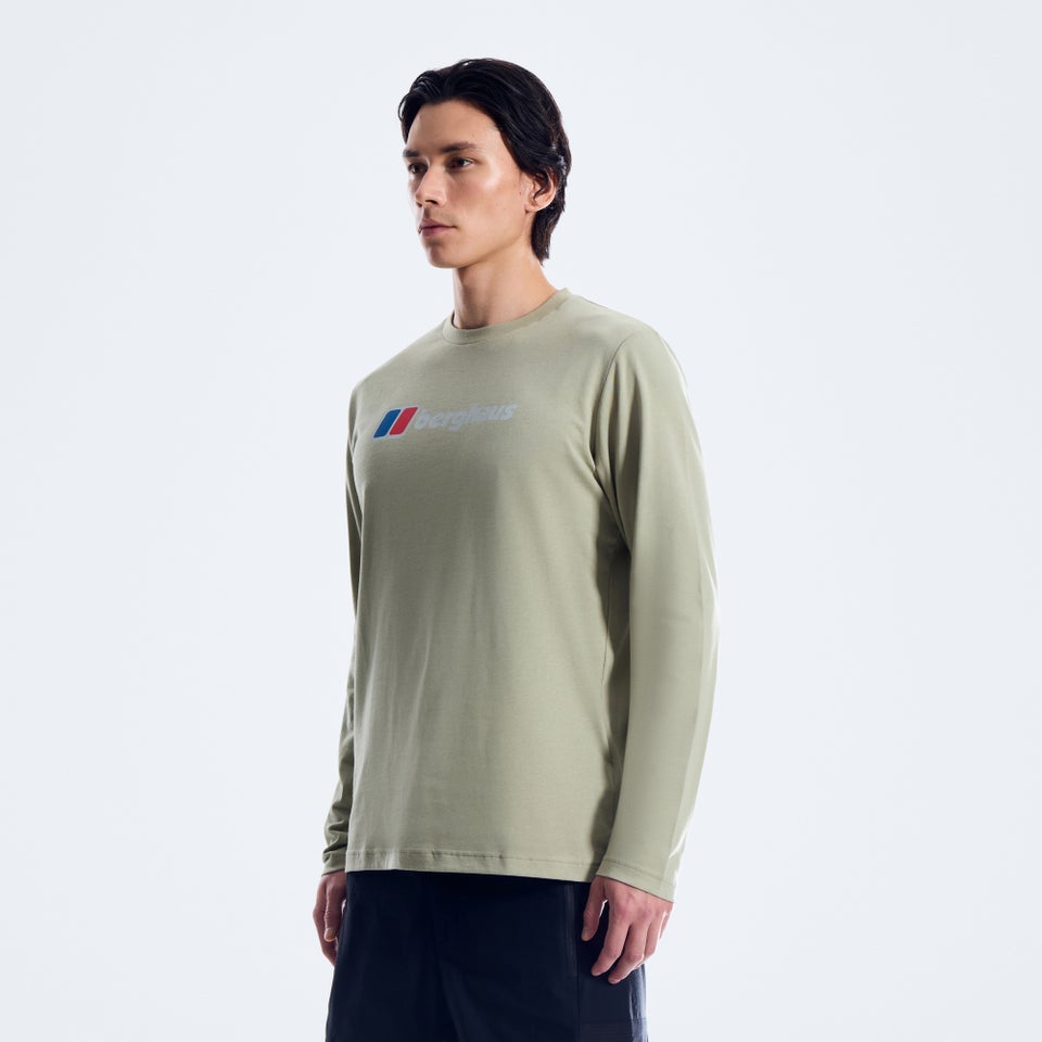 Men's Berghaus Big Logo Long Sleeve Tee - Green