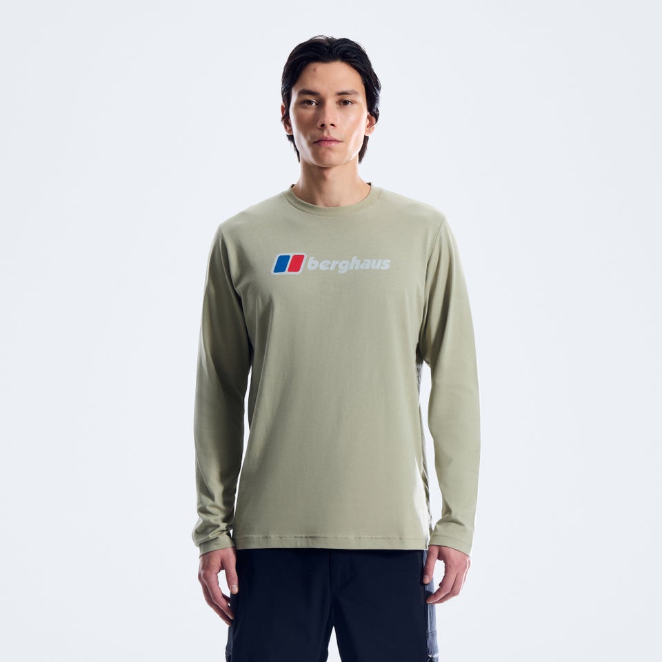 Men's Berghaus Big Logo Long Sleeve Tee - Green