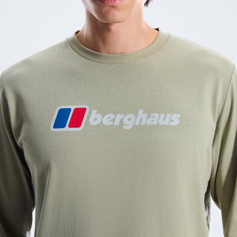 Men's Berghaus Big Logo Long Sleeve Tee - Green