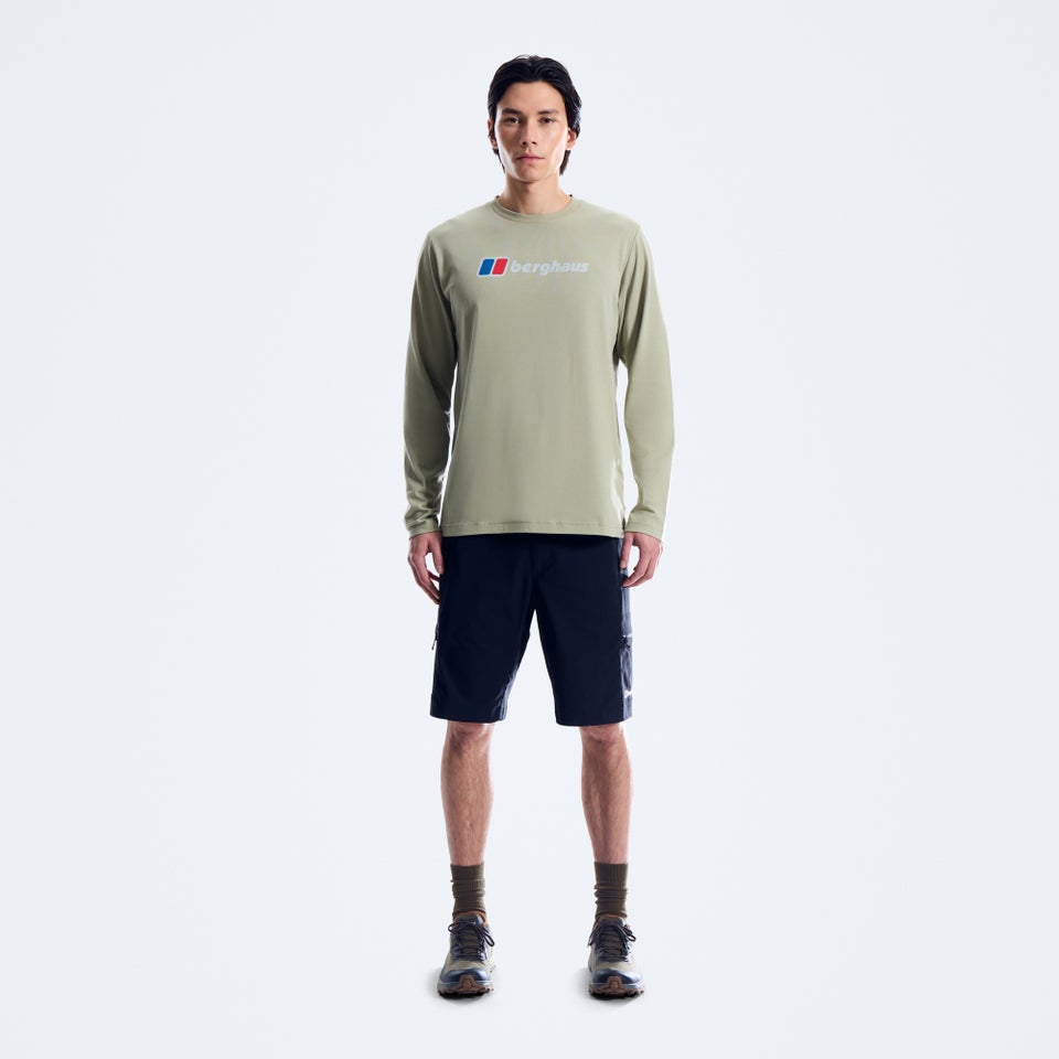 Men's Berghaus Big Logo Long Sleeve Tee - Green