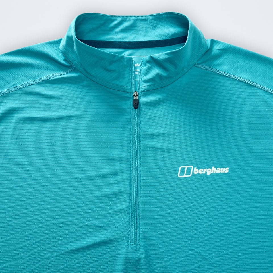 24/7 Half Zip Langarm-Shirt für Herren - Hellblau