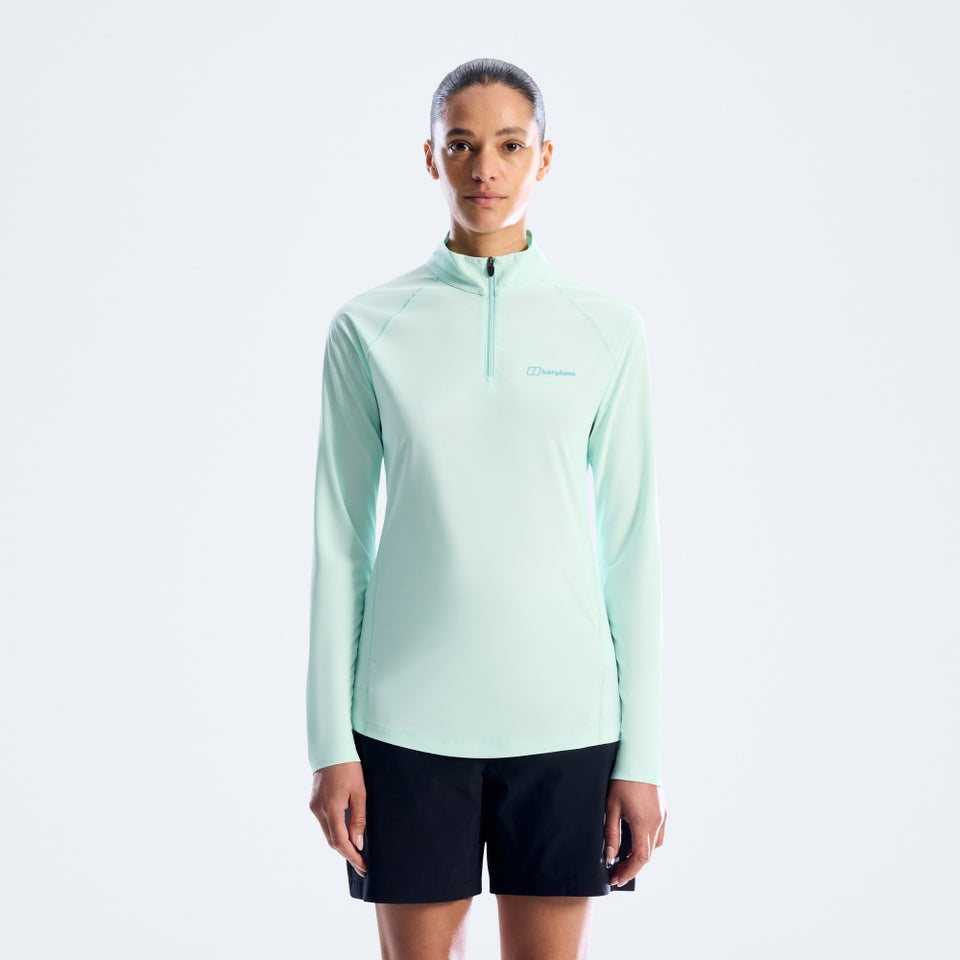 Women's 24/7 Half Zip Long Sleeve Tech Tee - Blue