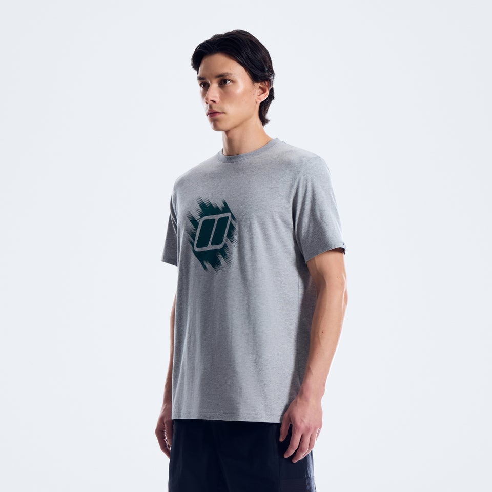 Men's Sketched Blocks Essential Tee - Grey