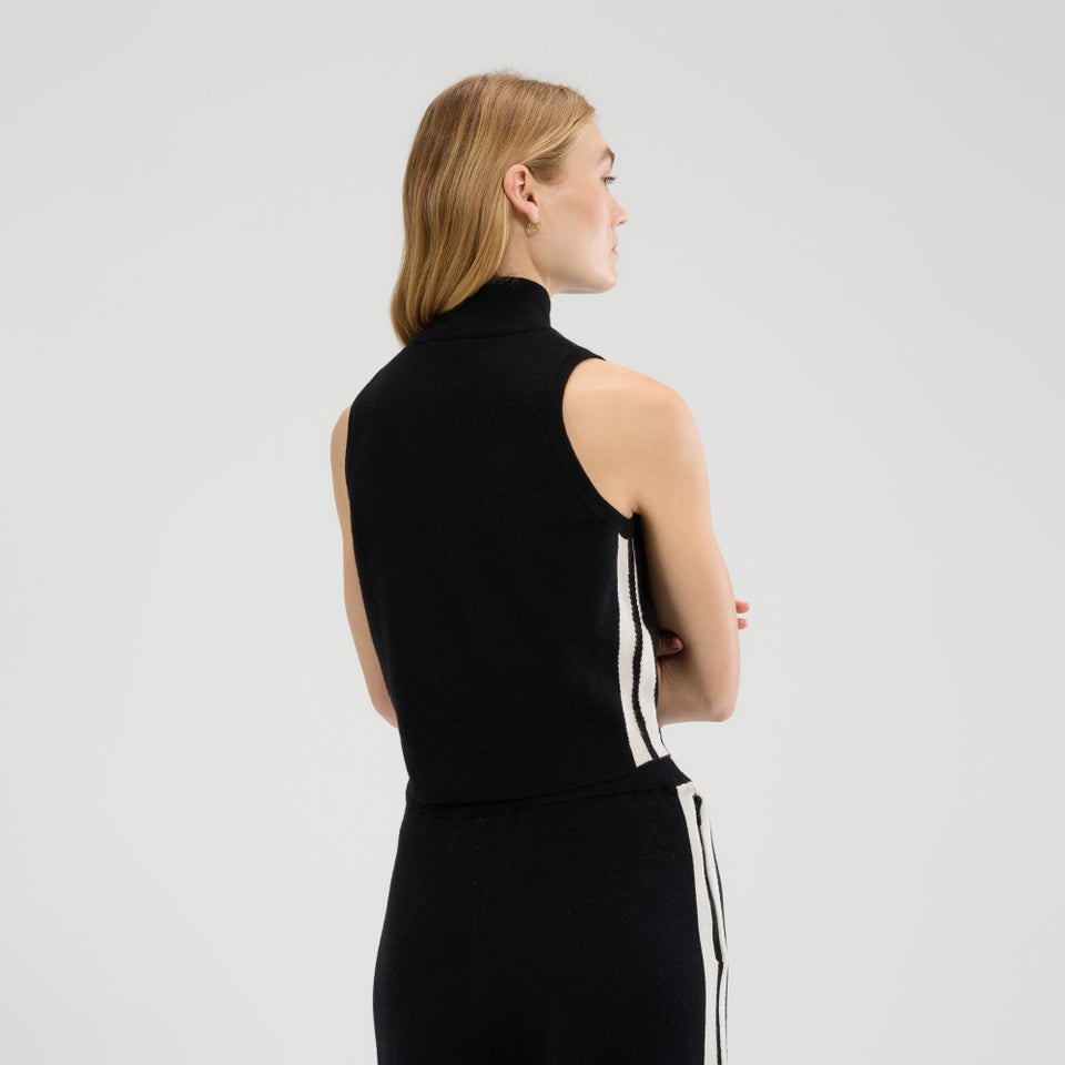 Strickoberteil Surista mit Viertelreißverschluss für Damen Schwarz