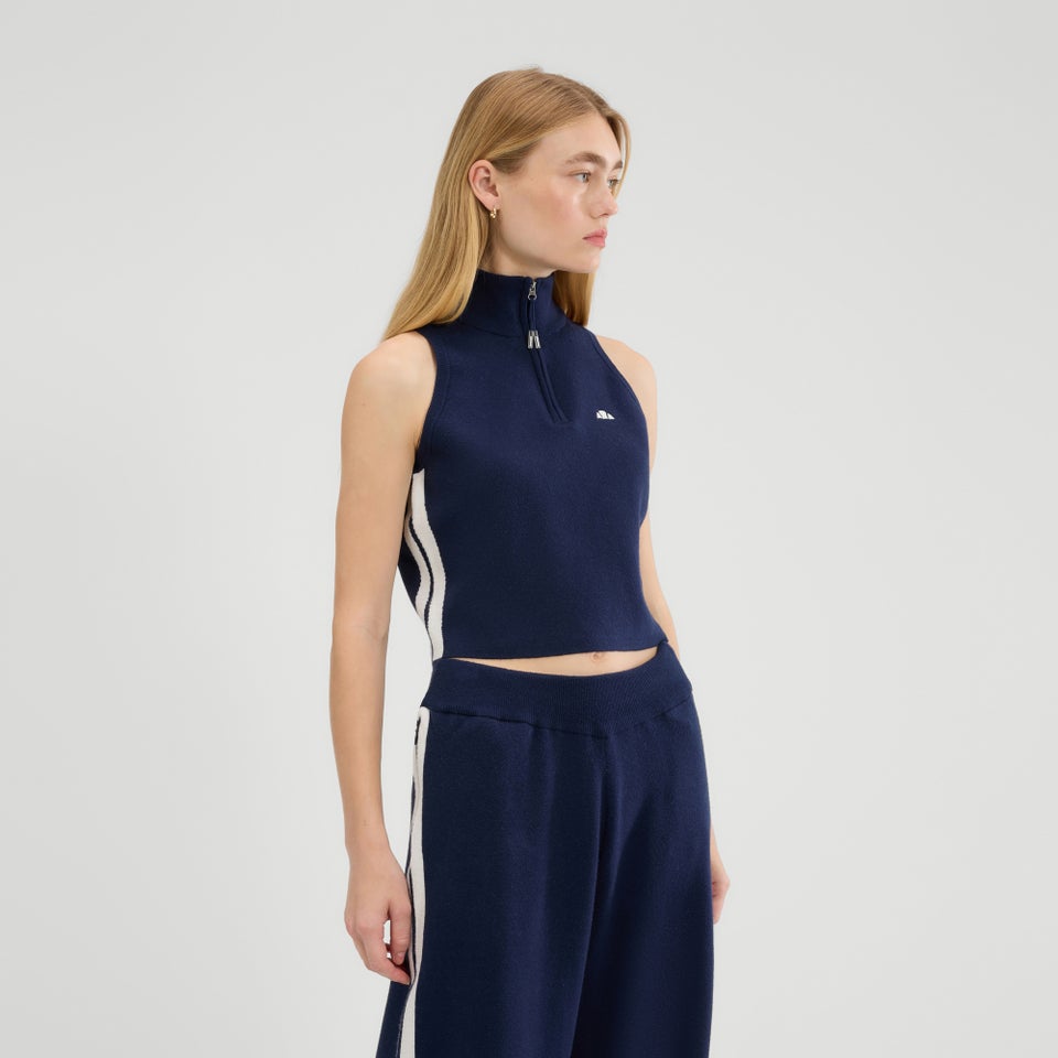 Strickoberteil Surista mit Viertelreißverschluss für Damen Marineblau