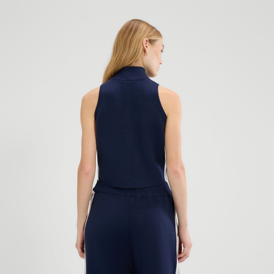 Strickoberteil Surista mit Viertelreißverschluss für Damen Marineblau