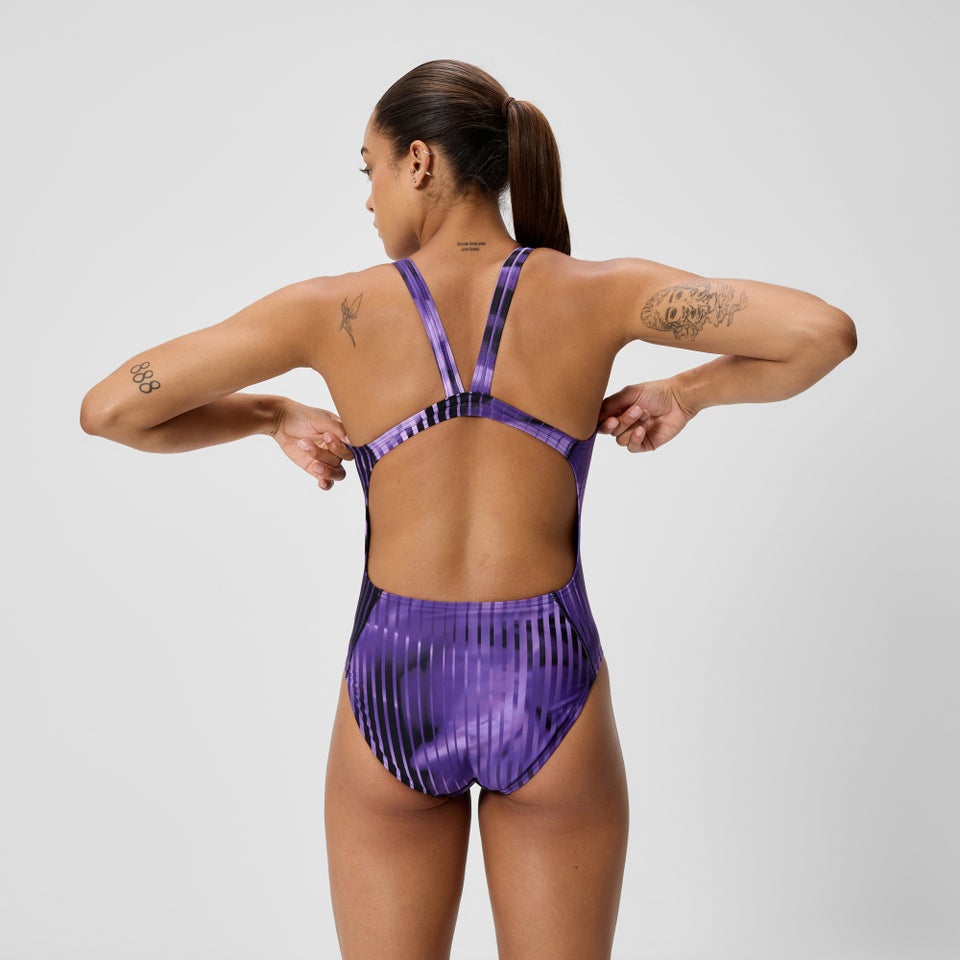 Women's Club Training Printed Leaderback One Piece Purple