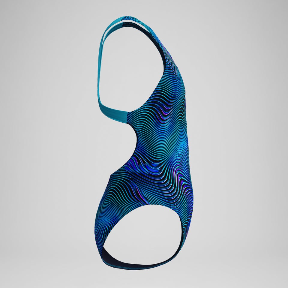 Girls Print Leaderback One Piece Blue/Turquoise