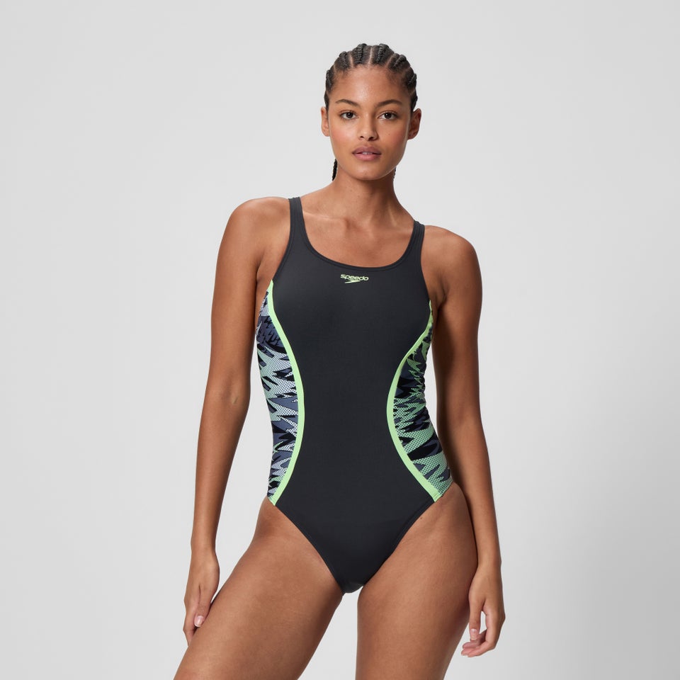 Women's Hyperboom Splice Muscleback One Piece Black/Green