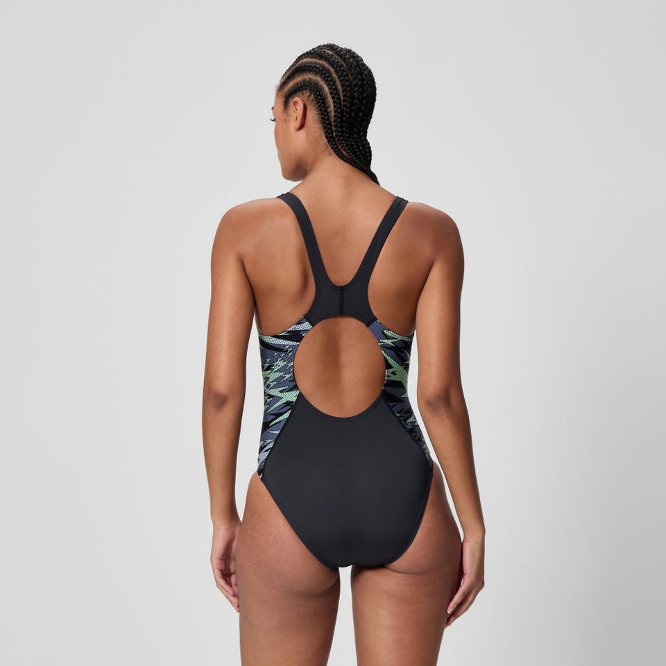 Women's Hyperboom Splice Muscleback One Piece Black/Green