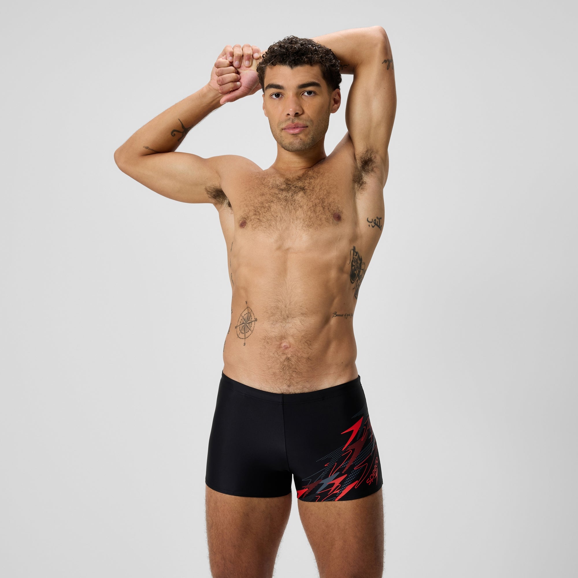 Men's Medley Logo Square Leg Black/Red | Speedo USA