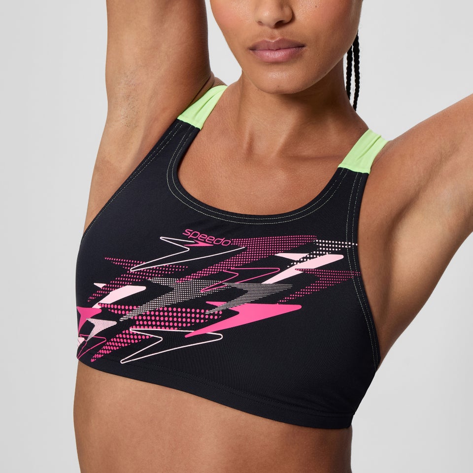 Women's Medley Logo V-Back Two Piece Black/Green