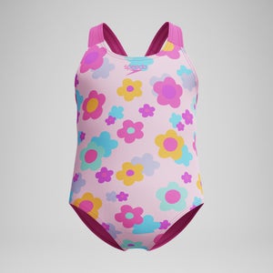 Kleinkinder Mädchen Racerback Badeanzug mit Print Pink