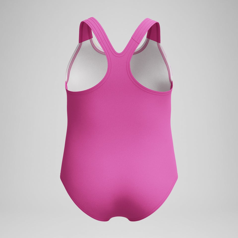 Kleinkinder Mädchen Racerback Badeanzug mit Print Pink