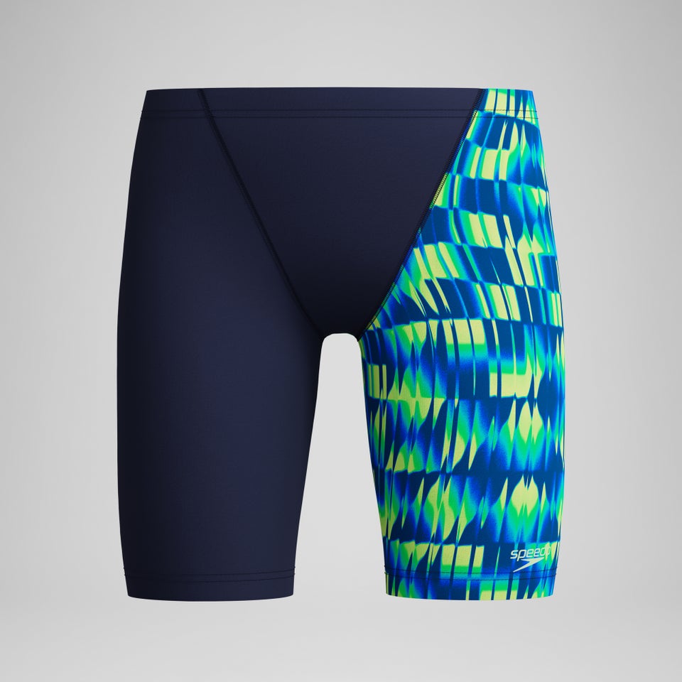 Jungen Schwimmhose mit Print und V-Schnitt Marineblau/Grün