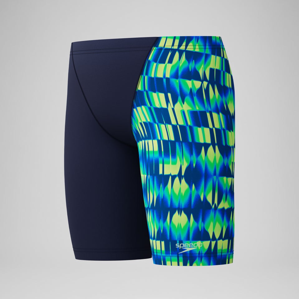 Jungen Schwimmhose mit Print und V-Schnitt Marineblau/Grün
