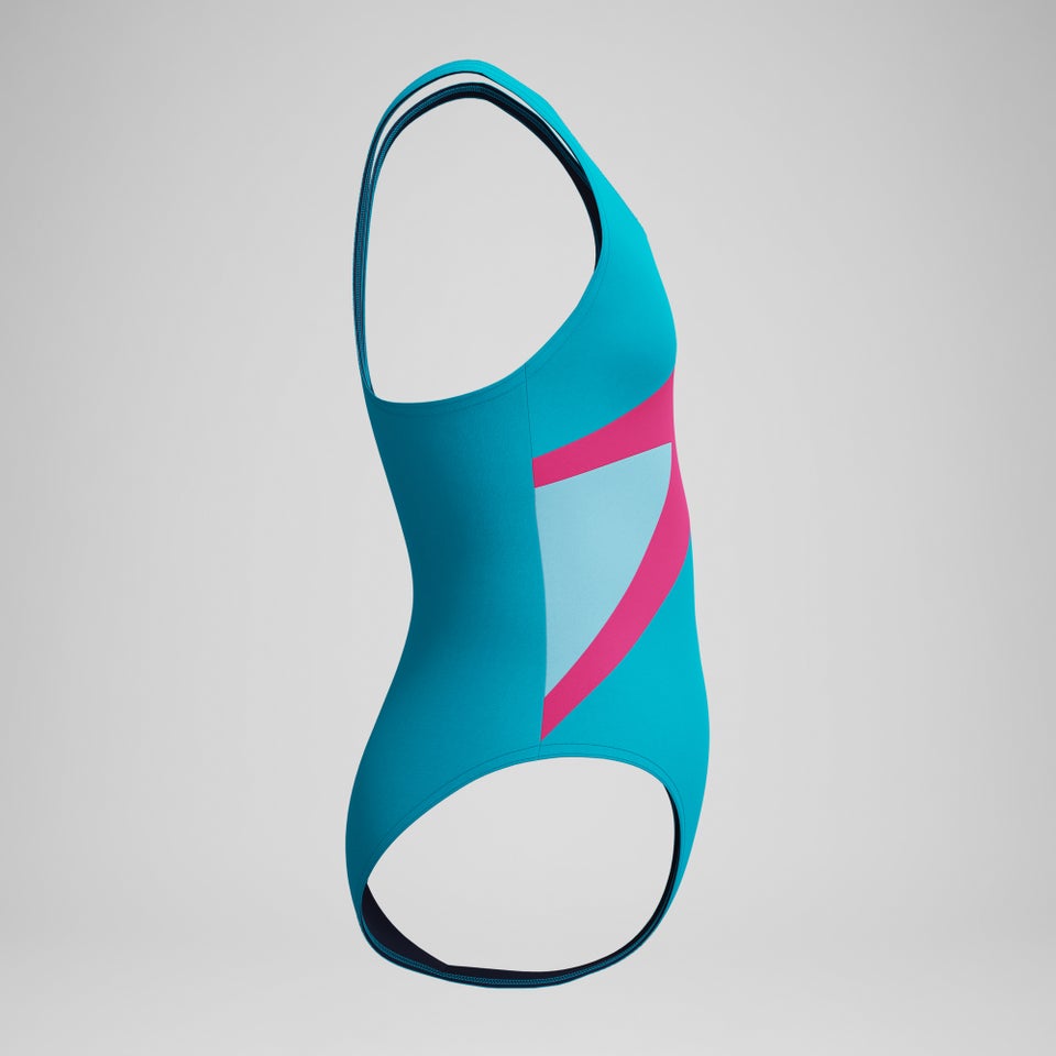 Mädchen Hyperboom Butterfly Back Badeanzug Türkis/Pink