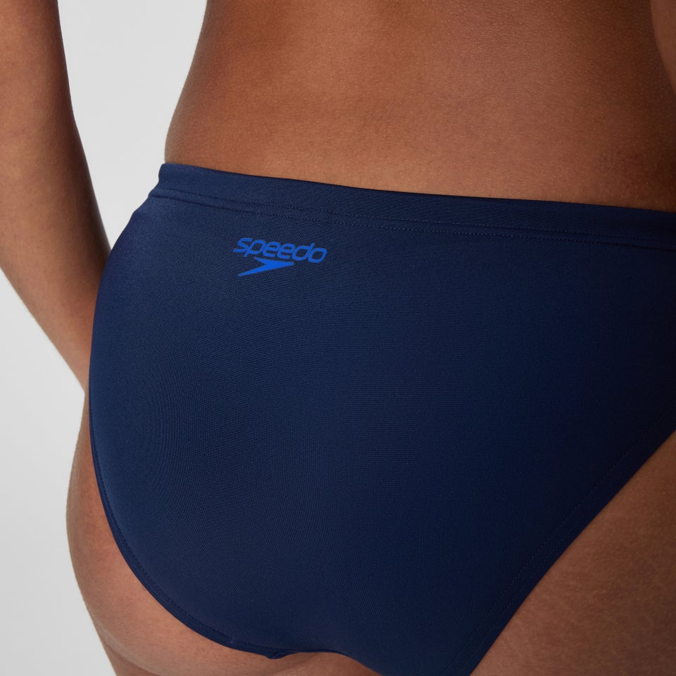 Damen Medley Bikini mit Logo und V-Rücken Marineblau/Blau