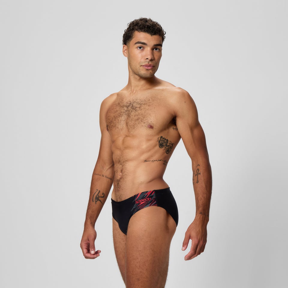 Slip de bain Homme Medley Logo noir/rouge
