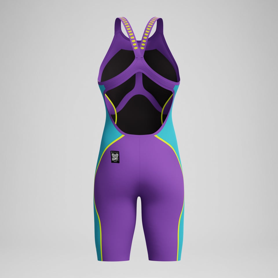 Damen Fastskin LZR Pure Intent 2.0 Kneeskin mit offenem Rücken Violett/Blau