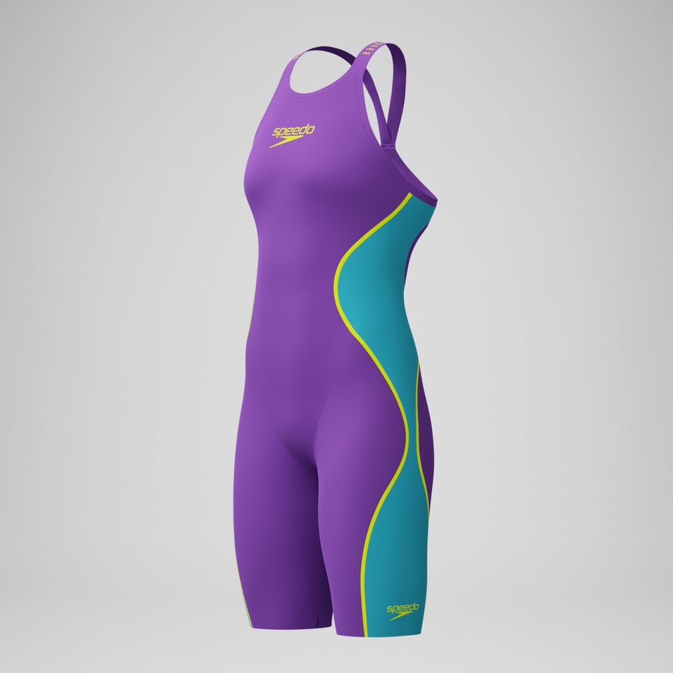 Damen Fastskin LZR Pure Intent 2.0 Kneeskin mit offenem Rücken Violett/Blau