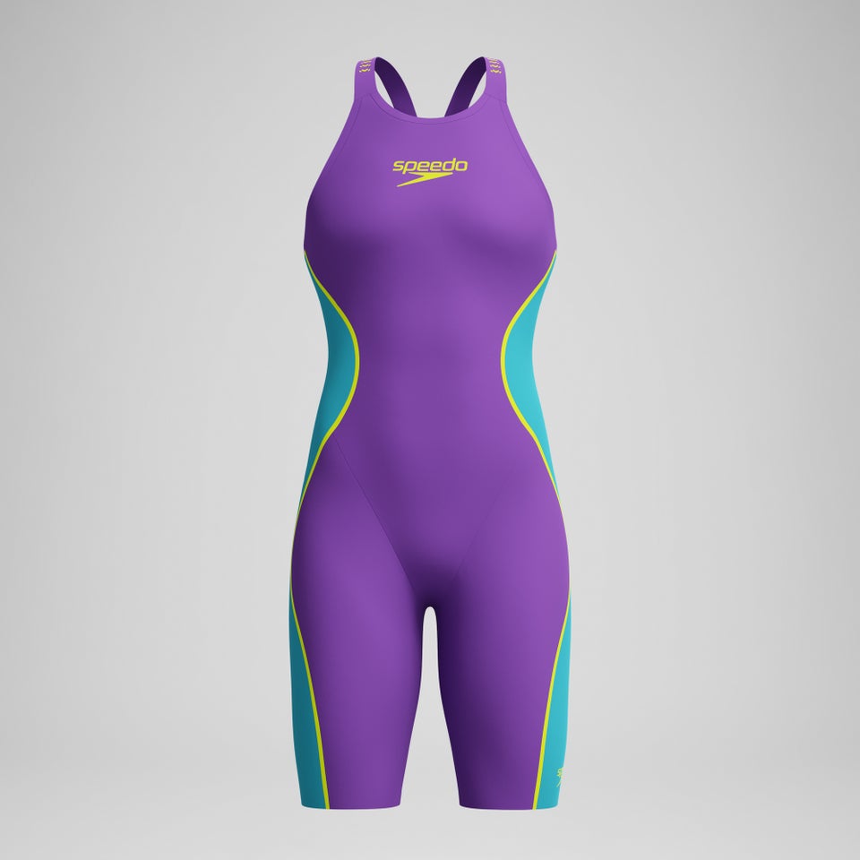 Damen Fastskin LZR Pure Intent 2.0 Kneeskin mit offenem Rücken Violett/Blau
