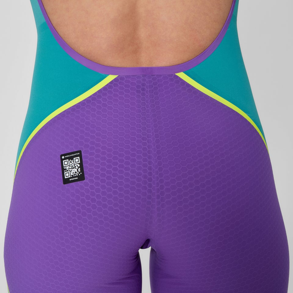Combinaison partielle Femme Fastskin LZR Pure Intent 2.0 à dos ouvert violet/bleu