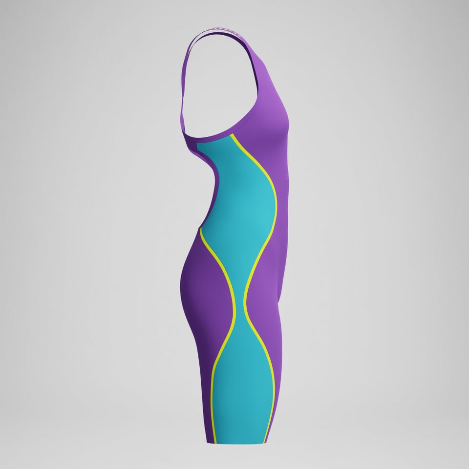 Damen Fastskin LZR Pure Intent 2.0 Kneeskin mit offenem Rücken Violett/Blau