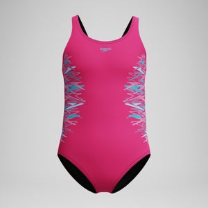 Mädchen Placement Muscleback Badeanzug Pink/Türkis